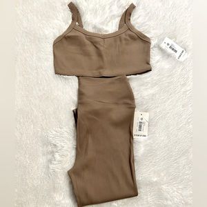 Year Of Ours Ribbed High Rise Legging and Bralette Set - NEW Size Large